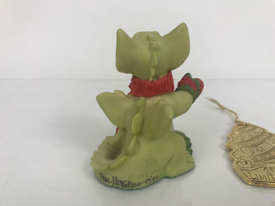 Hand Signed By Real Musgrave 10/92 - Whimsical World Of Pocket Dragons - A Pocket-Sized Tree - 1992 LOL - Made In UK - Plus Additional Limited Edition 1992 Christmas Ornament  [Photo 5]