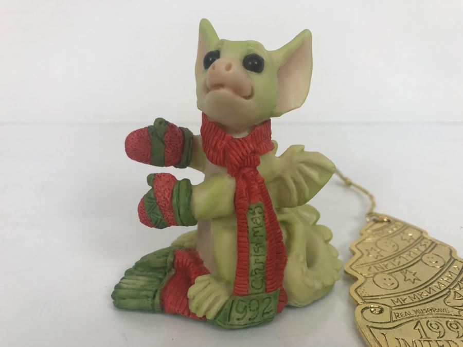 Hand Signed By Real Musgrave 10/92 - Whimsical World Of Pocket Dragons - A Pocket-Sized Tree - 1992 LOL - Made In UK - Plus Additional Limited Edition 1992 Christmas Ornament  [Photo 3]