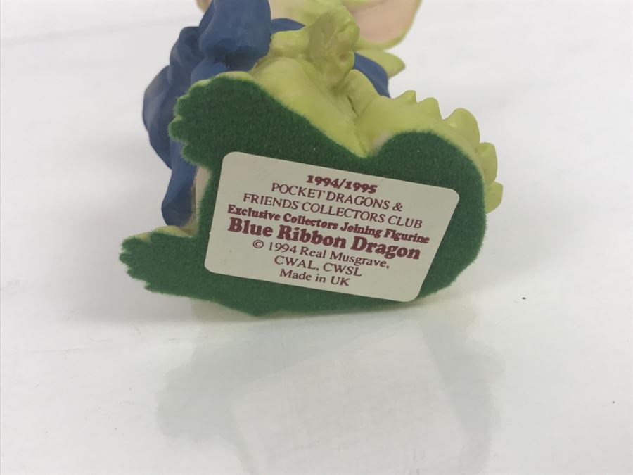 Whimsical World Of Pocket Dragons - Pocket Dragons And Friends Collectors Club - Exclusive Collectors Joining Figurine - Blue Ribbon Dragon - 1994 Real Musgrave, CWAL, CWSL - Made in UK [$90-$110] [Photo 9]