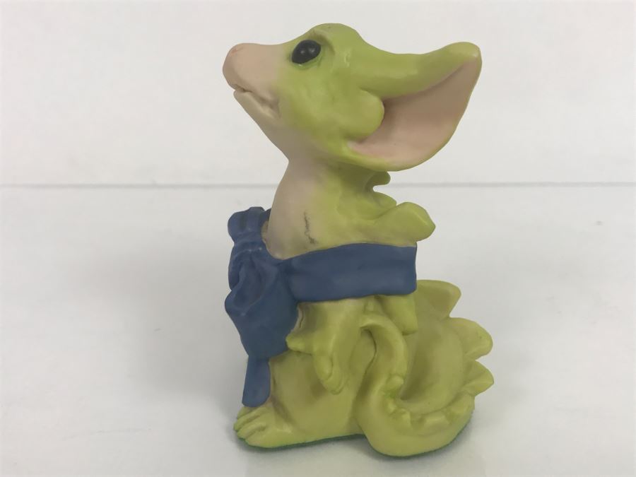 Whimsical World Of Pocket Dragons - Pocket Dragons And Friends Collectors Club - Exclusive Collectors Joining Figurine - Blue Ribbon Dragon - 1994 Real Musgrave, CWAL, CWSL - Made in UK [$90-$110] [Photo 3]