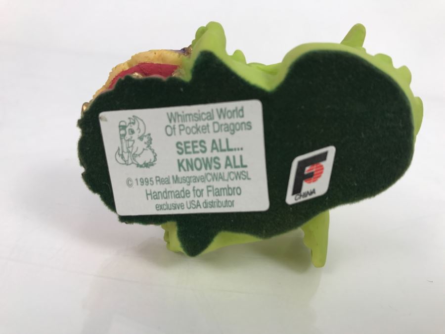 Whimsical World Of Pocket Dragons - Sees All… Knows All - 1995 Real Musgrave/CWAL/CWSL - Handmade For Flambro Exclusive USA Distributor [MV $30-$40] [Photo 8]