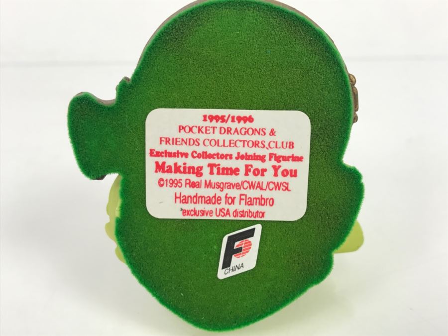 Whimsical World Of Pocket Dragons - Pocket Dragons And Friends Collectors Club - Exclusive Collectors Joining Figurine - Making Time For You - 1995 Real Musgrave/CWAL/CWSL - Handmade For Flambro - Exclusive USA Distributor [MV $90-$110] [Photo 11]