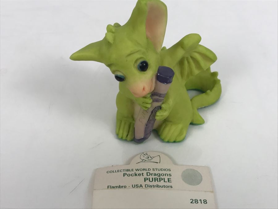 Whimsical World Of Pocket Dragons - Purple - 1995 Real Musgrave/CWAL/CWSL - Handmade For Flambro Exclusive USA Distributor [MV $20-$30] [Photo 2]