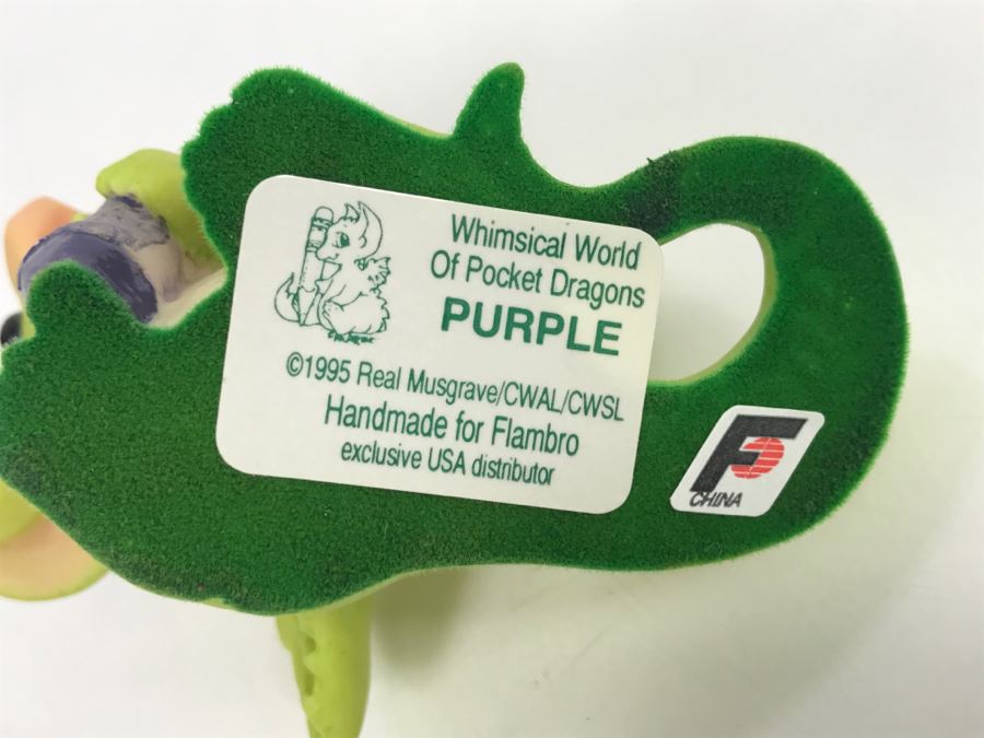 Whimsical World Of Pocket Dragons - Purple - 1995 Real Musgrave/CWAL/CWSL - Handmade For Flambro Exclusive USA Distributor [MV $20-$30] [Photo 11]