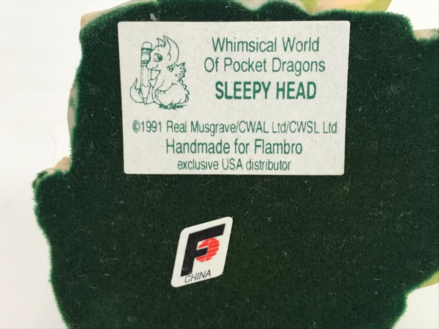 Whimsical World Of Pocket Dragons - Sleepy Head - 1991 Real Musgrave/CWAL Ltd/CWSL Ltd - Handmade For Flambro - Exclusive USA Distributor [MV $70-$90] [Photo 11]