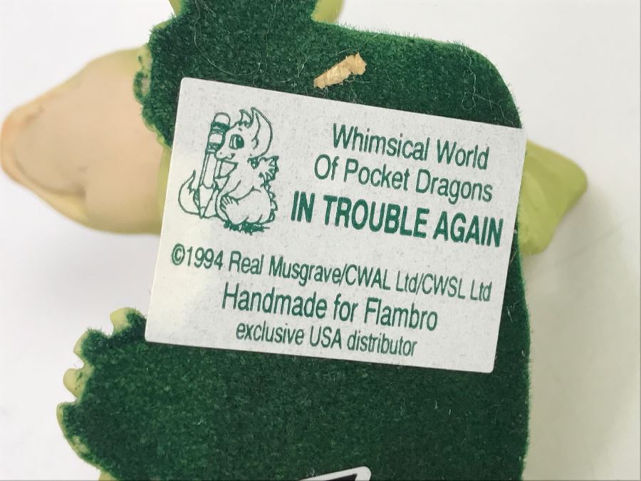 Whimsical World Of Pocket Dragons - In Trouble Again - 1994 Real Musgrave/CWAL Ltd/CWSL Ltd - Handmade For Flambro - Exclusive USA Distributor [MV $18-$25] [Photo 11]