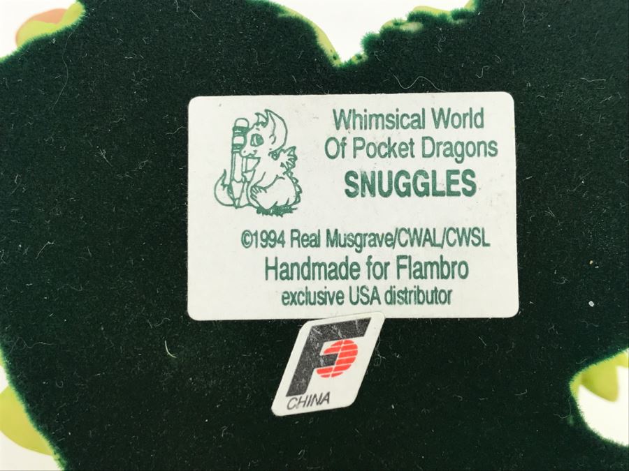 Whimsical World Of Pocket Dragons - Snuggles - 1994 Real Musgrave/CWAL/CWSL - Handmade For Flambro - Exclusive USA Distributor [MV $30-$40] [Photo 12]