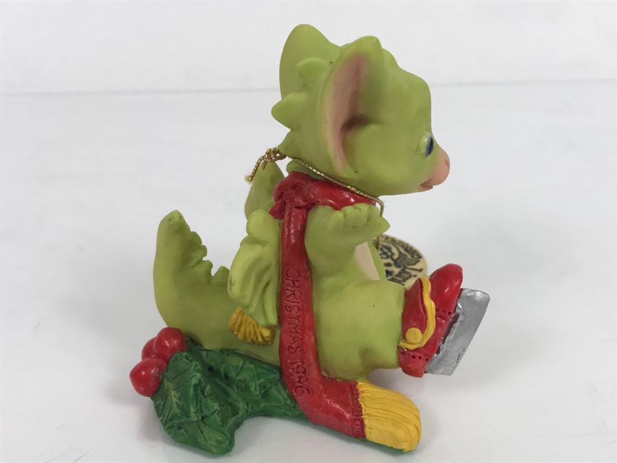 Whimsical World Of Pocket Dragons - Christmas Skates - 1995 RM/CWAL/CWSL - Flambro - Plus Additional Limited Edition 1996 Christmas Ornament [MV $80-$100] [Photo 11]