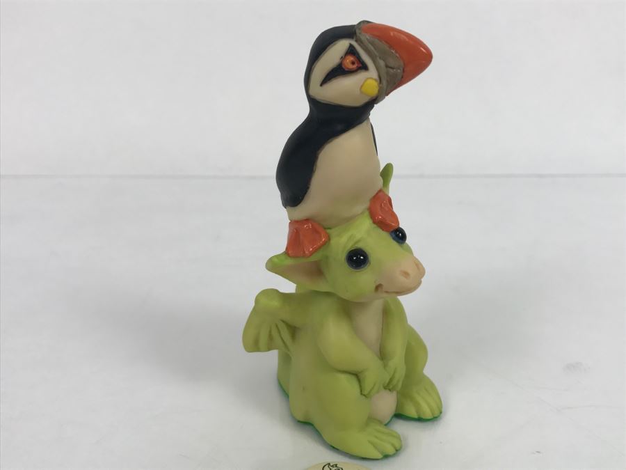 Whimsical World Of Pocket Dragons - He Ain’t Heavy… He’s My Puffin - 1996 Real Musgrave/CWSL - Handmade For Flambro [MV $30-$40] [Photo 3]