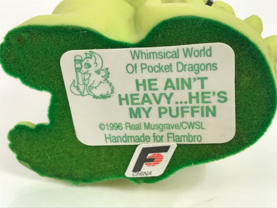 Whimsical World Of Pocket Dragons - He Ain’t Heavy… He’s My Puffin - 1996 Real Musgrave/CWSL - Handmade For Flambro [MV $30-$40] [Photo 10]