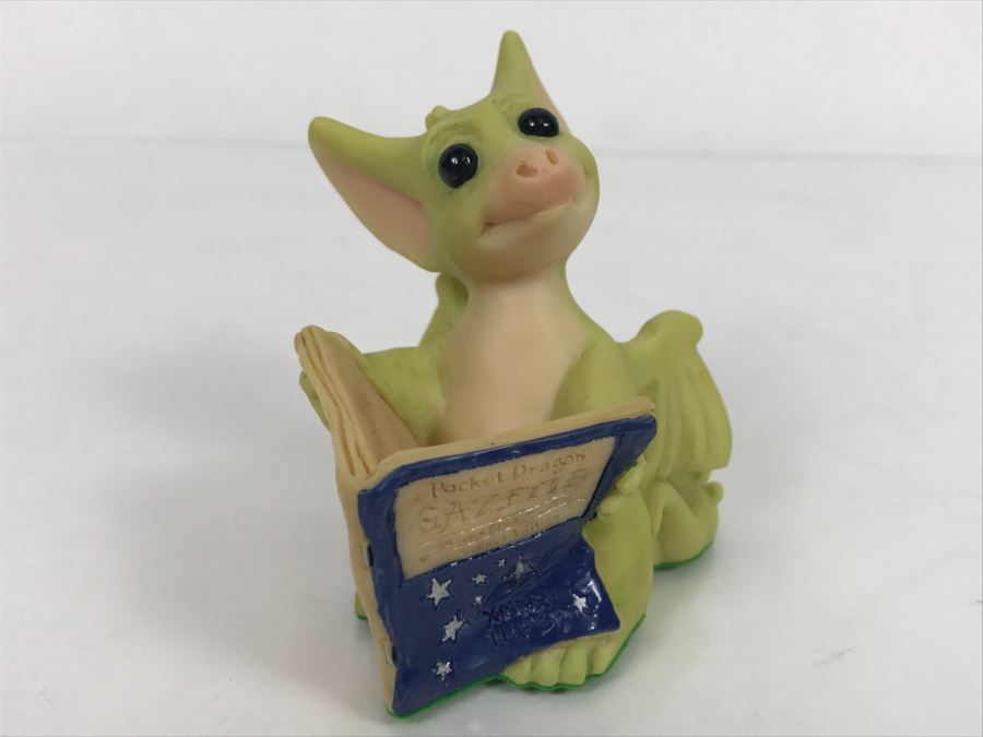 Whimsical World Of Pocket Dragons - Good News - 1996 Real Musgrave/CWSL - Handmade For Flambro - Exclusive USA Distributor [MV $40-$60] [Photo 4]