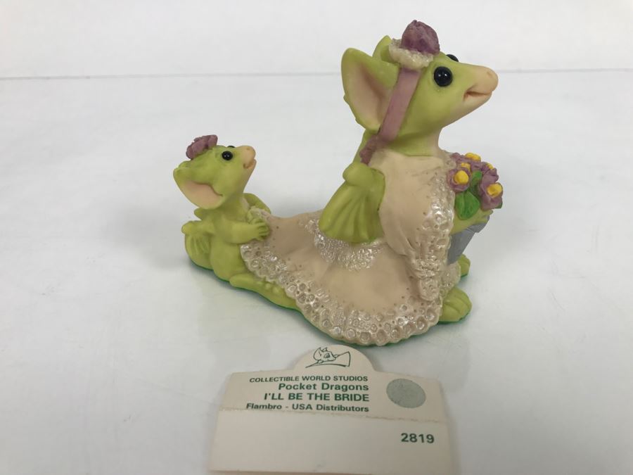 Whimsical World Of Pocket Dragons - I’ll Be The Bride - 1995 Real Musgrave/CWAL/CWSL - Handmade For Flambro - Exclusive USA Distributor  [Photo 1]