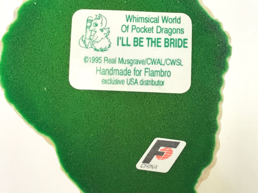 Whimsical World Of Pocket Dragons - I’ll Be The Bride - 1995 Real Musgrave/CWAL/CWSL - Handmade For Flambro - Exclusive USA Distributor  [Photo 10]