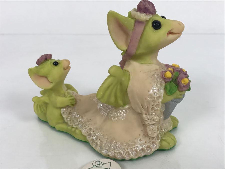 Whimsical World Of Pocket Dragons - I’ll Be The Bride - 1995 Real Musgrave/CWAL/CWSL - Handmade For Flambro - Exclusive USA Distributor  [Photo 3]