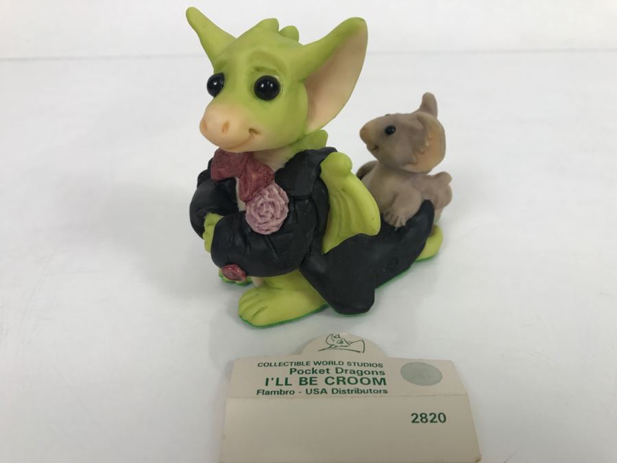 Whimsical World Of Pocket Dragons - I’ll Be The Groom - 1995 Real Musgrave/CWAL/CWSL - Handmade For Flambro - Exclusive USA Distributor 
