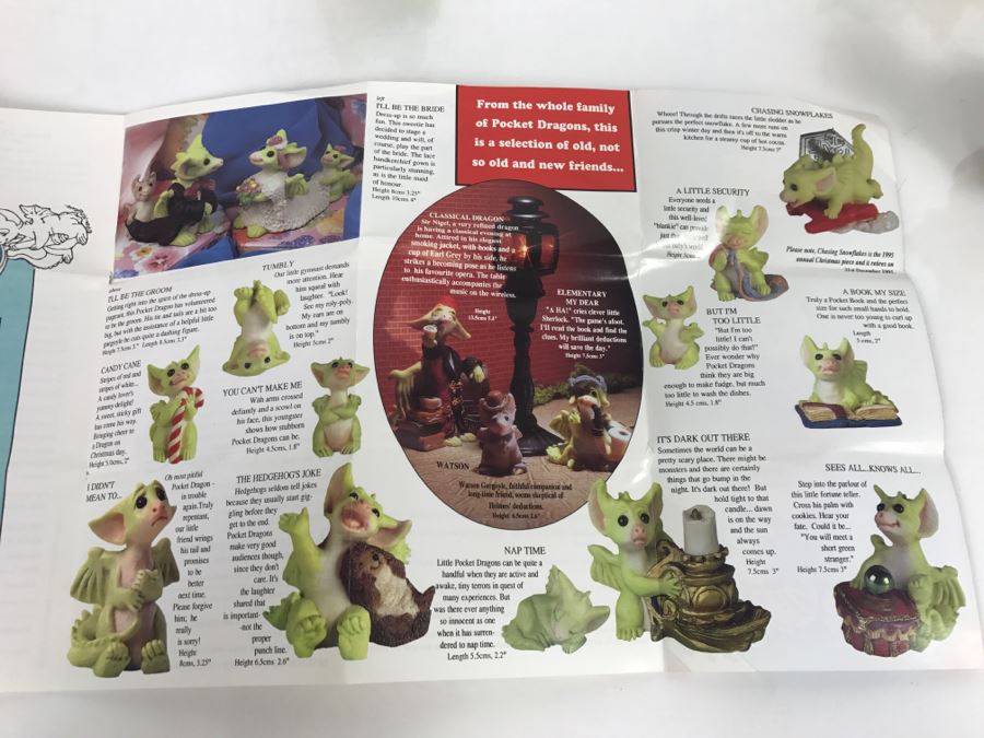 Whimsical World Of Pocket Dragons - On The Road Again - In Box With Information Pamphlet - 1996 Real Musgrave/CWSL - Flambro [MV $50-$70] [Photo 19]