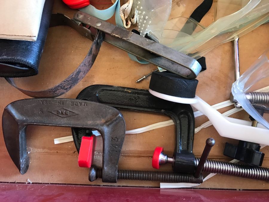 Vintage Red Sears CRAFTSMAN Rolling Toolbox Loaded With Tool Treasures Including Wood Planes, Vintage Hand Drills, Hand Files And Tons Of Hardware - SEE ALL PHOTOS [Photo 17]