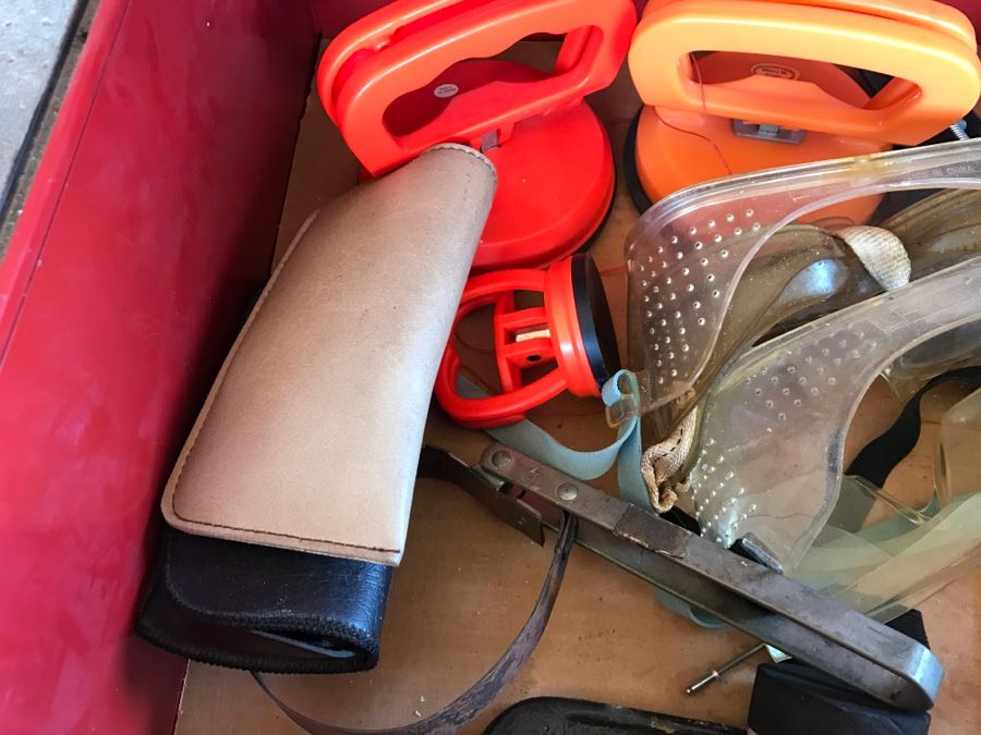 Vintage Red Sears CRAFTSMAN Rolling Toolbox Loaded With Tool Treasures Including Wood Planes, Vintage Hand Drills, Hand Files And Tons Of Hardware - SEE ALL PHOTOS [Photo 18]