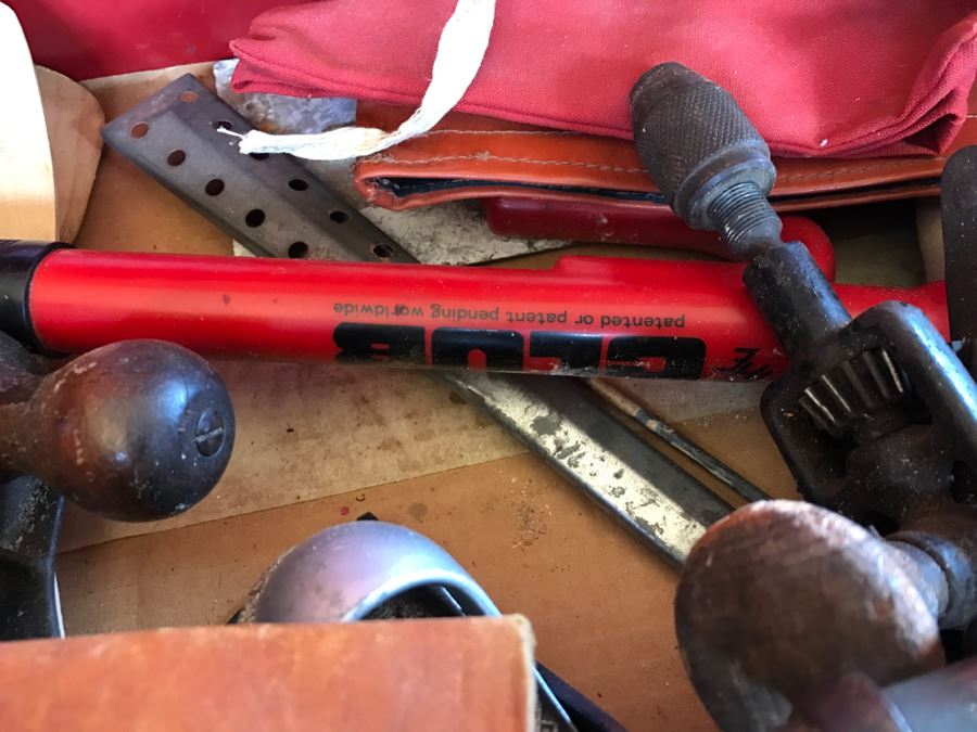 Vintage Red Sears CRAFTSMAN Rolling Toolbox Loaded With Tool Treasures Including Wood Planes, Vintage Hand Drills, Hand Files And Tons Of Hardware - SEE ALL PHOTOS [Photo 13]