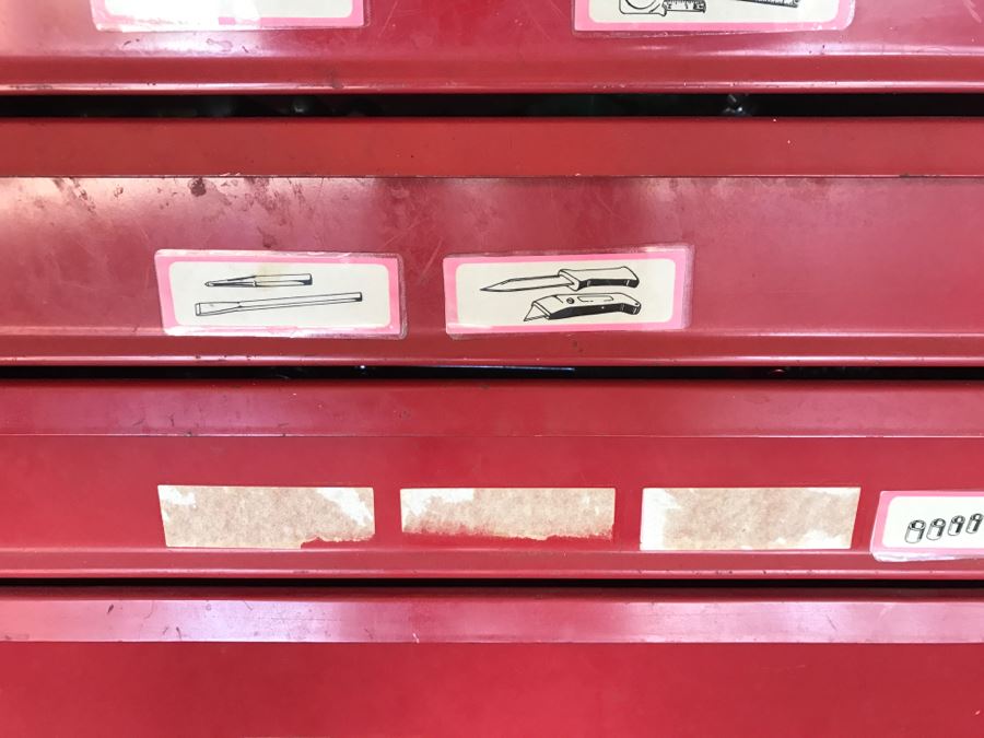 5-Drawer Roller Toolbox Cabinet Loaded With Tools Including Craftsman Sockets, Craftsman Wrenches, Screwdrivers, Knives, Chisels, Pliers, Power Tools - SEE ALL PHOTOS [Photo 7]