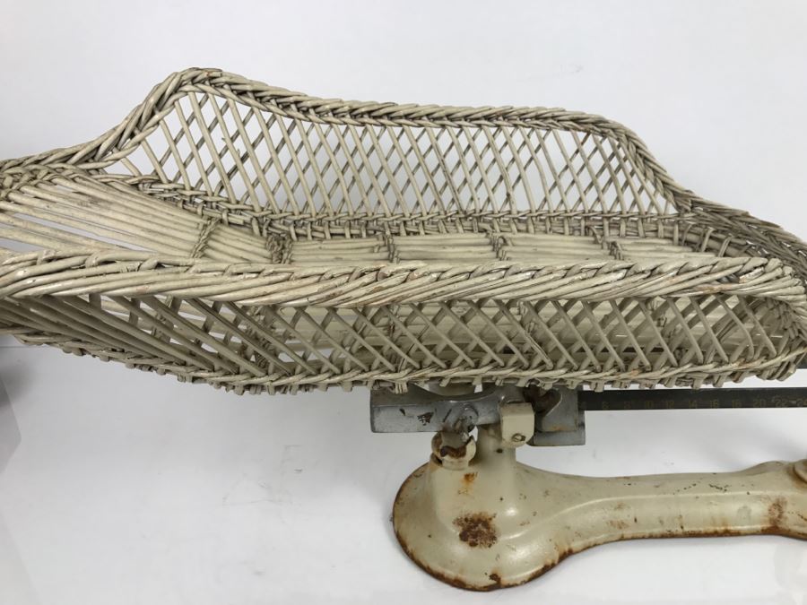 Vintage Scale With Wicker Baby Basket [Photo 12]