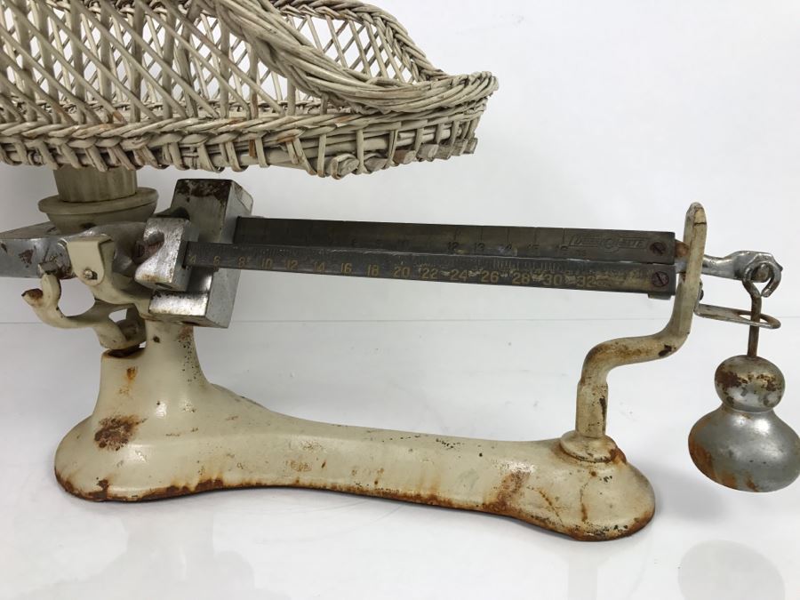 Vintage Scale With Wicker Baby Basket [Photo 7]
