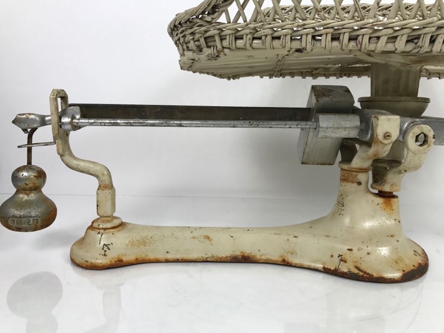 Vintage Scale With Wicker Baby Basket [Photo 3]