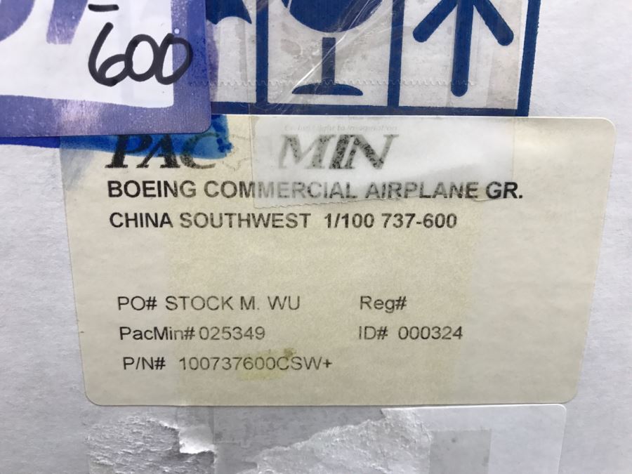 Pacific Miniatures PacMin Precision 1/100 Scale Model Airplane Of China Southwest Boeing 737-600 With Box [Photo 15]