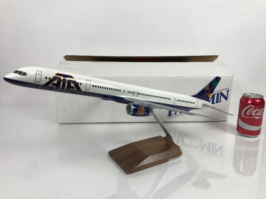 Pacific Miniatures PacMin Precision 1/100 Scale Model Airplane Of American Trans Air ATA Boeing 757-300 With Box