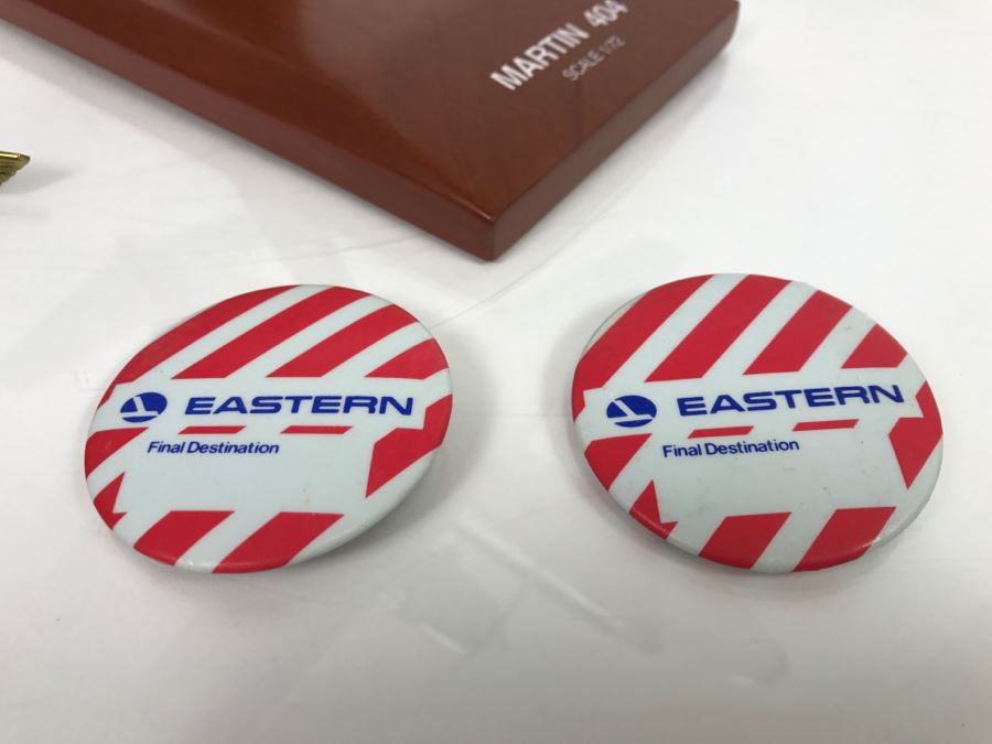 Toys & Models Corporation Precision 1/72 Scale Model Airplane Of Eastern Martin 404 With Box And Pair Of Eastern Buttons And Flight Wings [Photo 3]