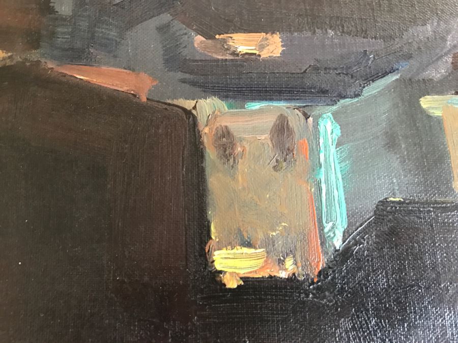 Original Hannes Rosenow Mid-Century Oil Painting On Canvas German Painter 1925-2000 24' X 19' [Photo 12]