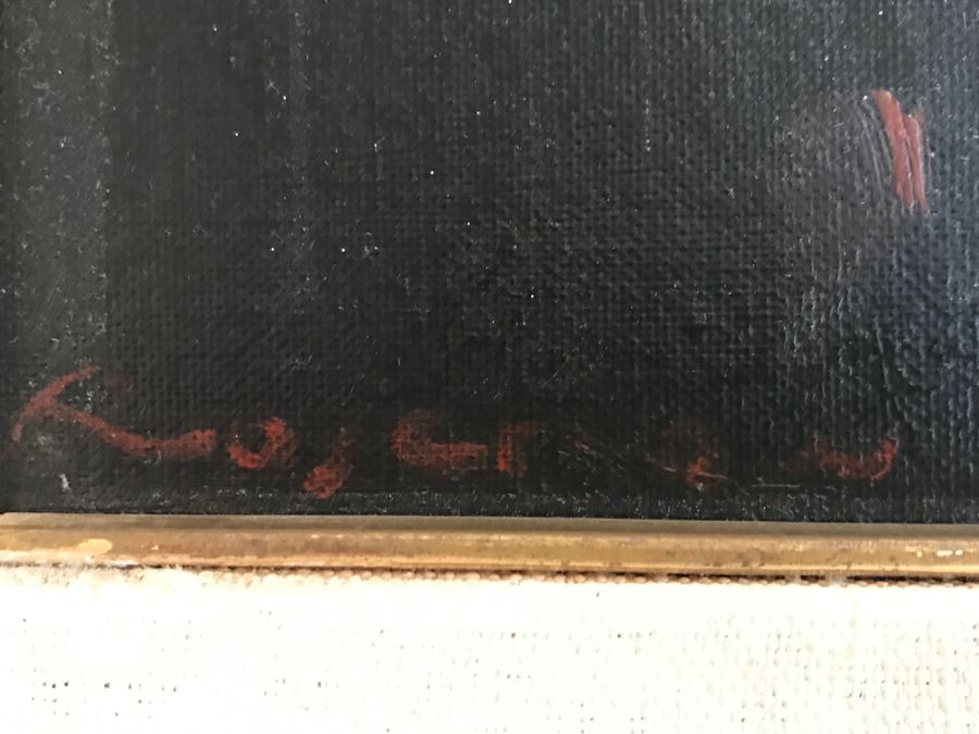 Original Hannes Rosenow Mid-Century Oil Painting On Canvas German Painter 1925-2000 24' X 19' [Photo 2]