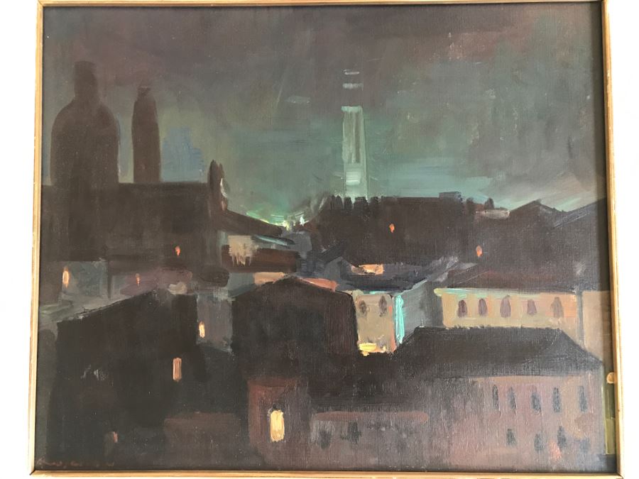 Original Hannes Rosenow Mid-Century Oil Painting On Canvas German Painter 1925-2000 24' X 19' [Photo 4]