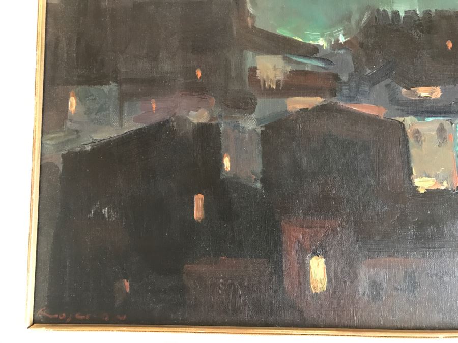 Original Hannes Rosenow Mid-Century Oil Painting On Canvas German Painter 1925-2000 24' X 19' [Photo 11]