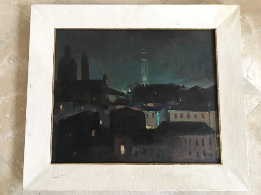 Original Hannes Rosenow Mid-Century Oil Painting On Canvas German Painter 1925-2000 24' X 19' [Photo 3]