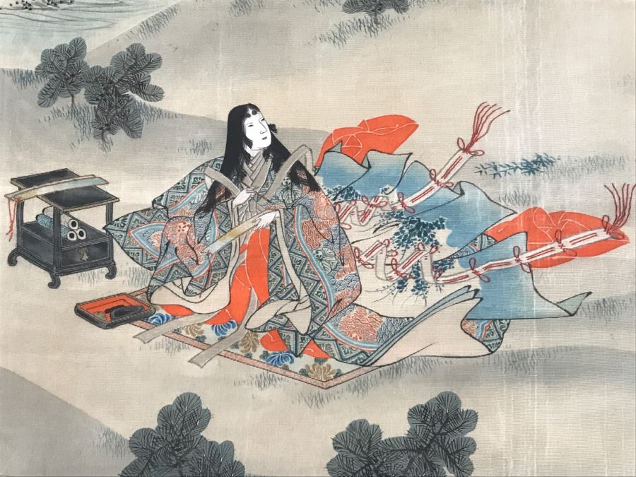 Original Vintage Japanese Silk Landscape Painting Nicely Framed 30' X 36' [Photo 4]