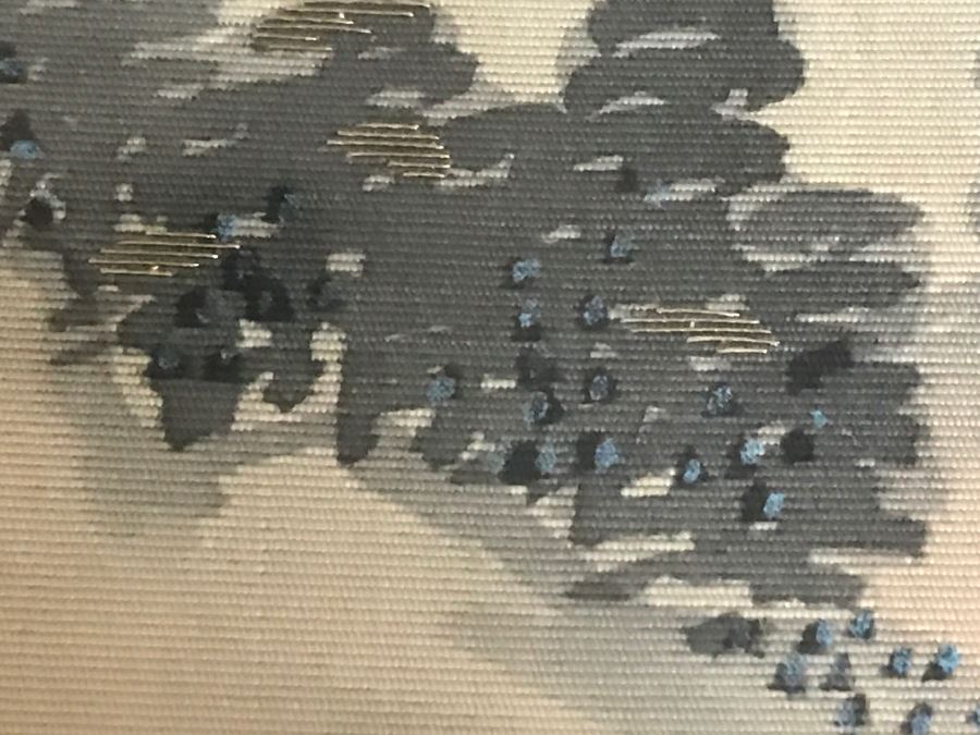 Original Vintage Japanese Silk Landscape Painting Nicely Framed 30' X 36' [Photo 25]