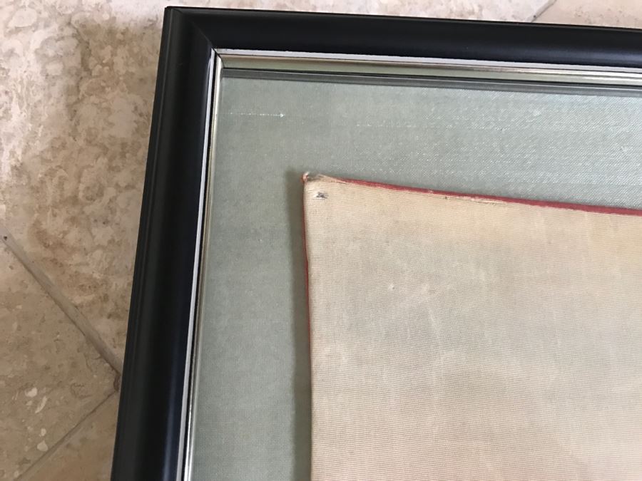 Original Vintage Japanese Silk Landscape Painting Nicely Framed 30' X 36' [Photo 28]