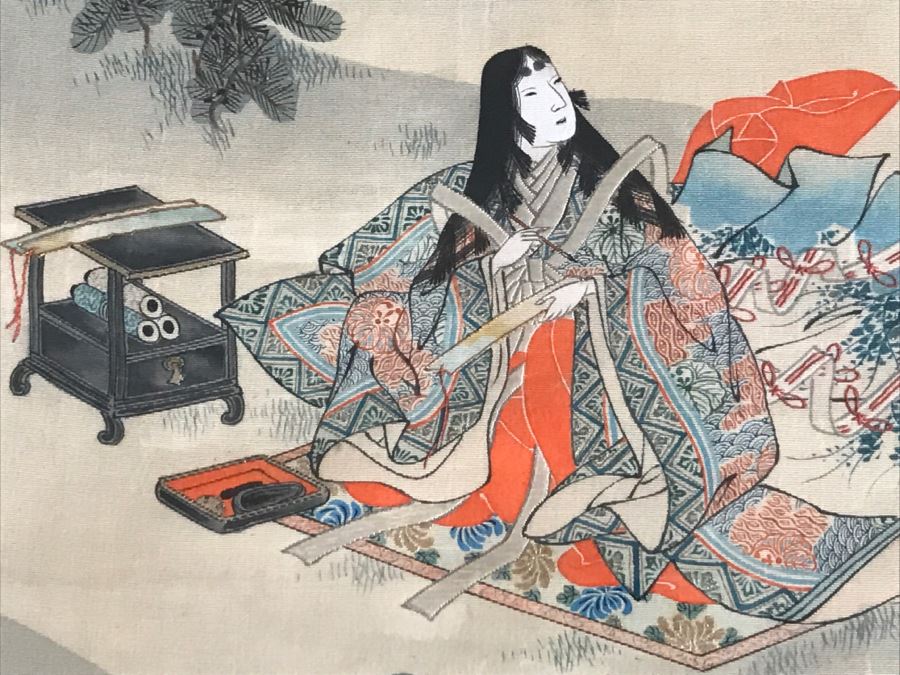 Original Vintage Japanese Silk Landscape Painting Nicely Framed 30' X 36' [Photo 5]