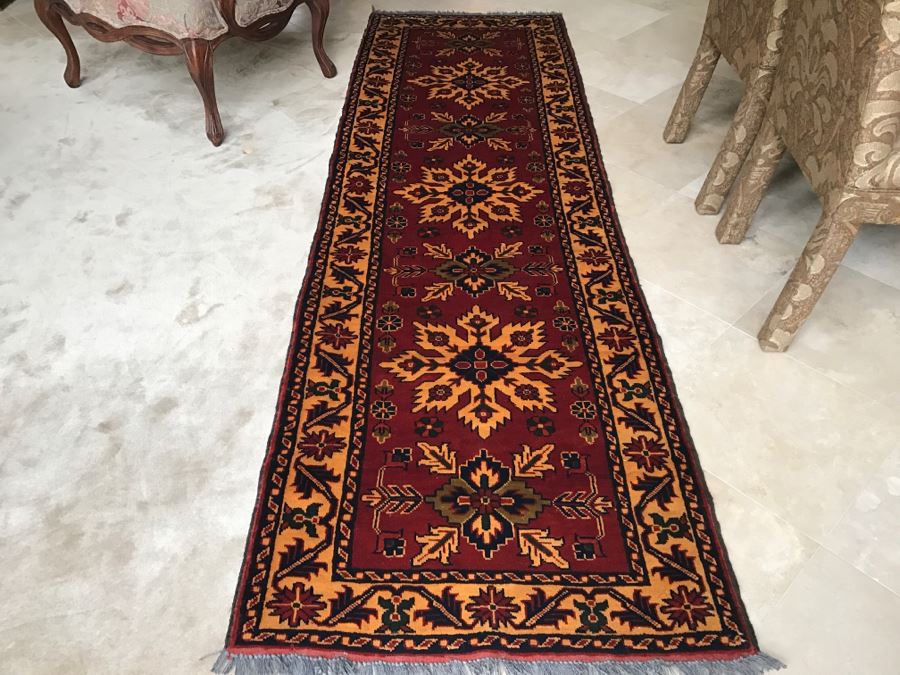 Hand Knotted Persian Runner Rug M. H. S. C. Reds Yellows Blacks 33' X 112' [Photo 3]