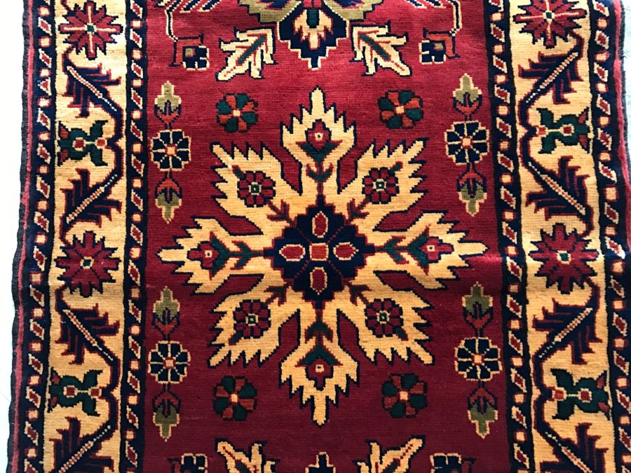 Hand Knotted Persian Runner Rug M. H. S. C. Reds Yellows Blacks 33' X 112' [Photo 10]