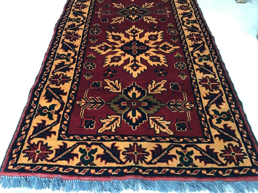 Hand Knotted Persian Runner Rug M. H. S. C. Reds Yellows Blacks 33' X 112' [Photo 4]