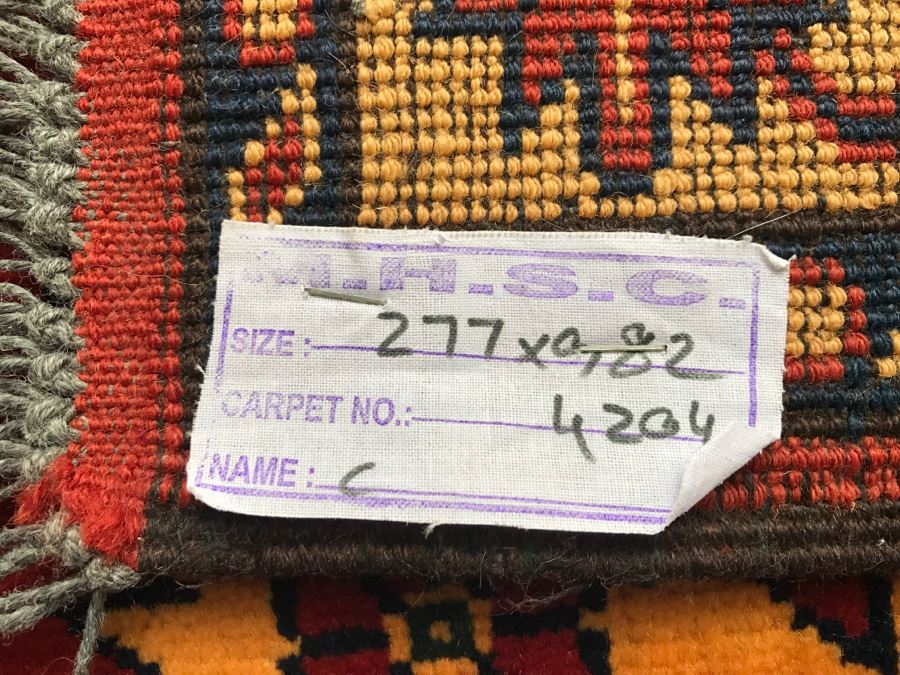 Hand Knotted Persian Runner Rug M. H. S. C. Reds Yellows Blacks 33' X 112' [Photo 8]