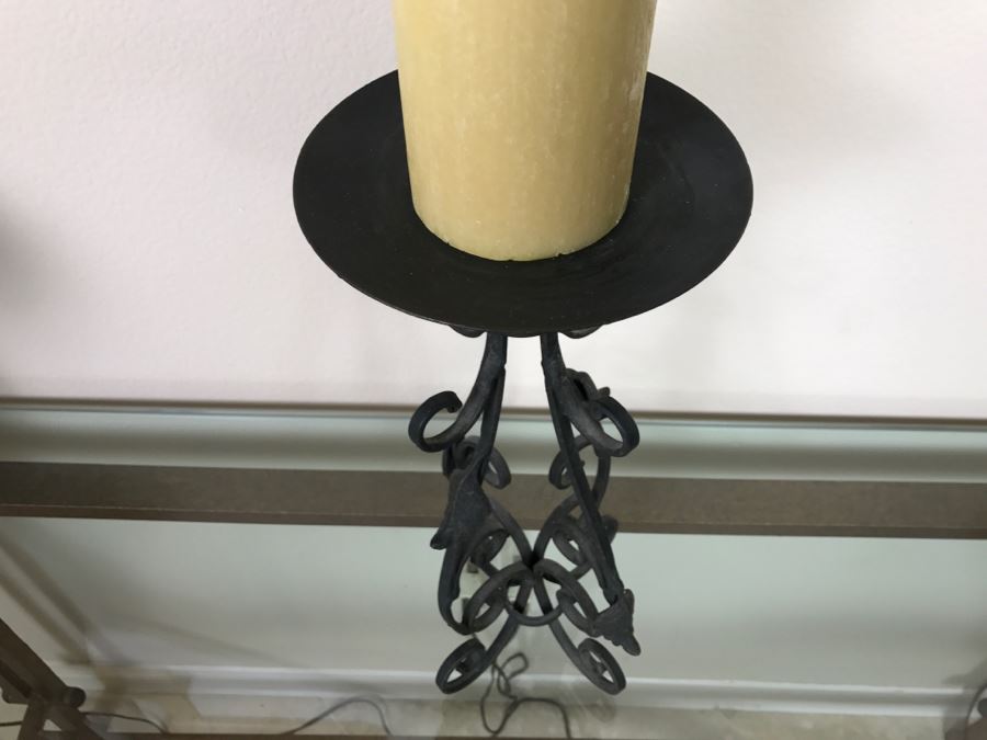 Metal Candle Holder With Candle [Photo 3]