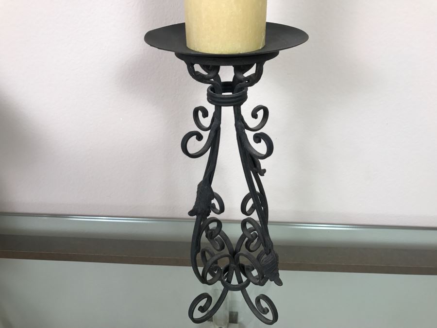 Metal Candle Holder With Candle [Photo 2]