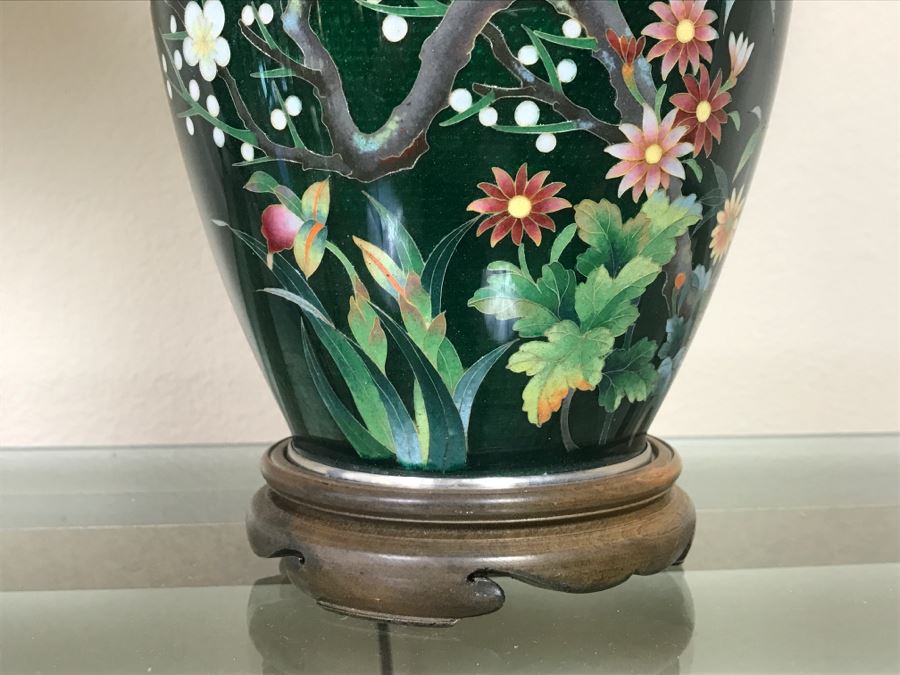 Pair Of Stunning Japanese Cloisonne Lamps [Photo 9]