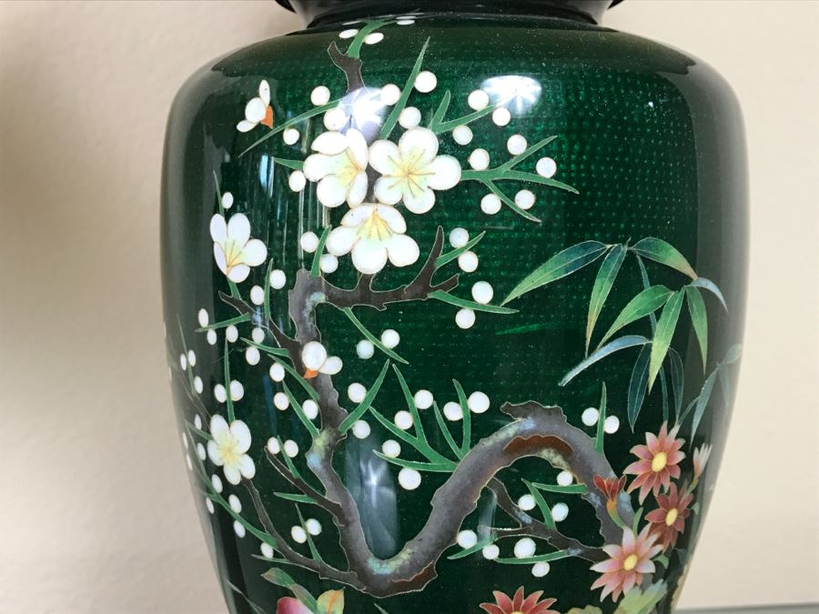 Pair Of Stunning Japanese Cloisonne Lamps [Photo 7]