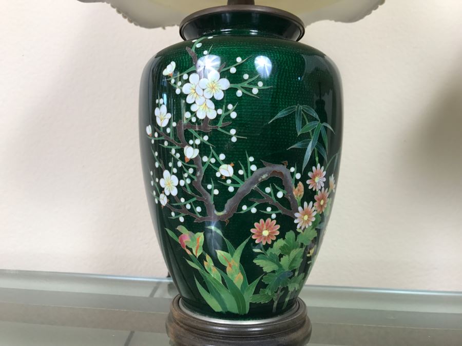 Pair Of Stunning Japanese Cloisonne Lamps [Photo 1]