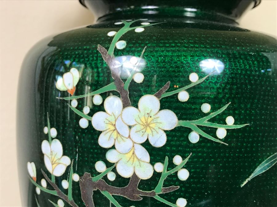 Pair Of Stunning Japanese Cloisonne Lamps [Photo 3]