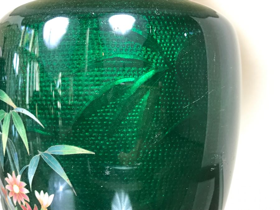 Pair Of Stunning Japanese Cloisonne Lamps [Photo 11]